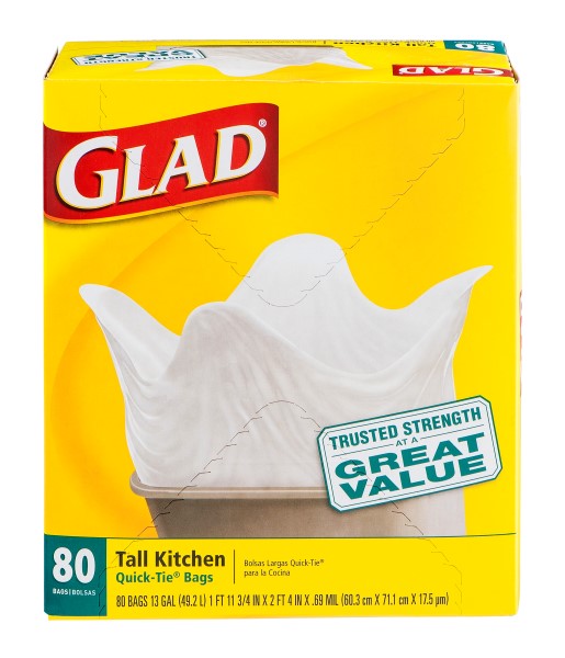 Order Glad Tall Quick-Tie Trash Bags, 13 Gallon