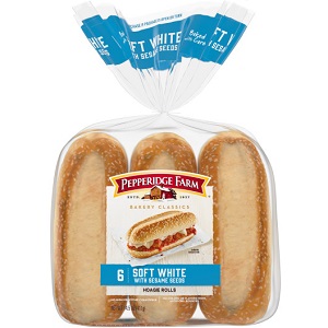 Pepperidge Farm Soft White Hoagie Rolls with Sesame Seeds