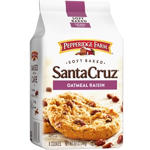 Pepperidge Farm Santa Cruz Oatmeal Raisin Soft Baked Cookes