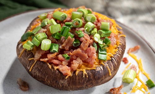 Bacon & Cheddar Stuffed Portobella Mushroom