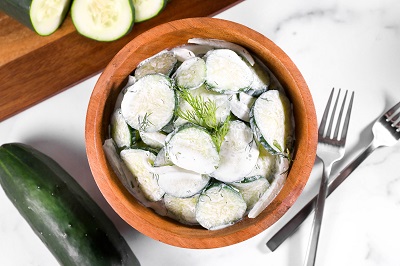 DLM Fresh Creamy Dill Cucumber Salad