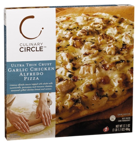 Culinary Circle Garlic Chicken Alfredo Ultra Thin Crust Pizza