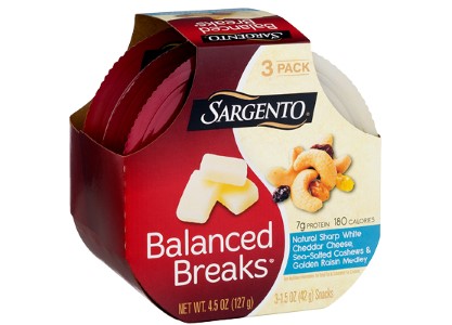 Sargento Balanced Breaks White Cheddar, Cashew, & Golden Raisin Medley