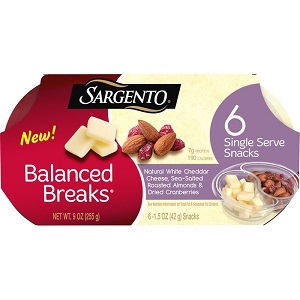 Sargento Balanced Breaks White Cheddar Cheese, Sea Salt Almonds & Dried Cranberries