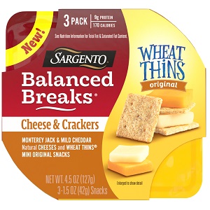 Sargento Balanced Breaks Cheese & Crackers Monterey Jack & Mild Cheddar with Wheat Thins