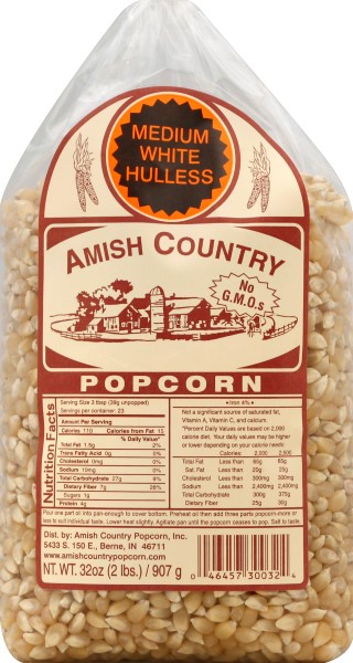Amish Country Popping Corn - Medium White