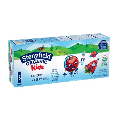 Stonyfield Organic Kids Low Fat Cherry Berry Yogurt Tubes