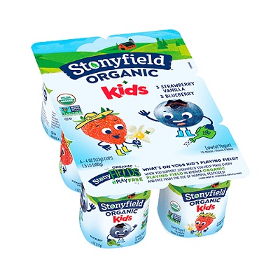 Stonyfield Organic Kids Low Fat Strawberry Vanilla & Blueberry Yogurt