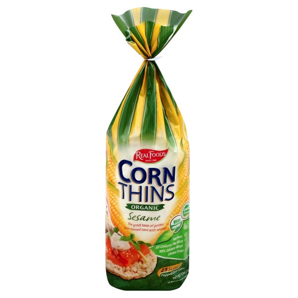Real Foods Organic Corn Thins Sesame