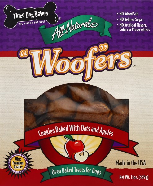 Three Dog Bakery Soft Baked Classic Cookies - Oat & Apple