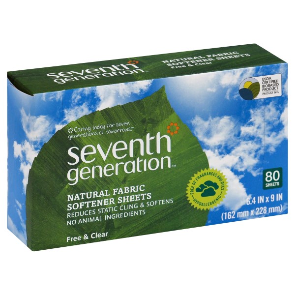 Seventh Generation Fabric Softener Sheets Free & Clear