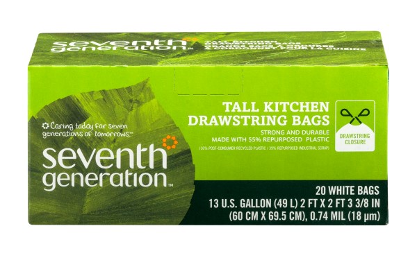 Seventh Generation 13-gal Tall Kitchen Drawstring Trash Bags
