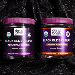Gaia Herbs Black Elderberry Adult Daily Gummies