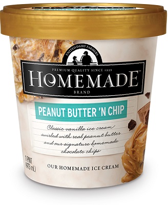 Homemade Brand Peanut Butter 'N Chip Ice Cream
