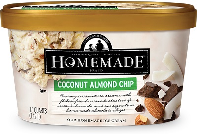 Homemade Brand Coconut Almond Chip Ice Cream