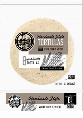 La Tortilla Factory Hand Made Style White Corn & Wheat Tortilla