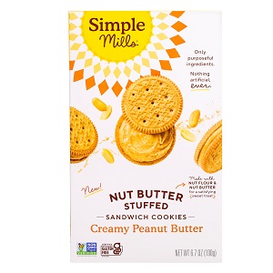Simple Mills Nut Butter Stuffed Sandwich Cookies - Creamy Peanut Butter