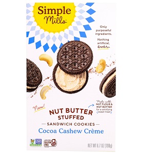 Simple Mills Nut Butter Stuffed Sandwich Cookies - Cocoa Cashew Crème