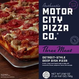 Motor City Pizza Co. Three Meat Detroit-Style Deep Dish Pizza