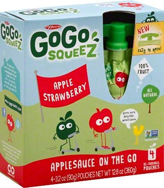 Gogo Squeez Pouches Applesauce Strawberry No Added Sugar