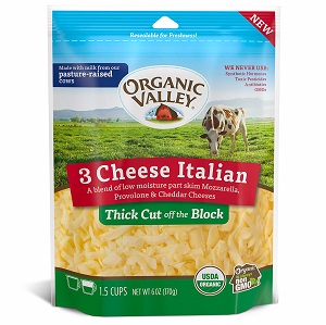 Organic Valley Thick Cut Shredded 3 Cheese Italian Blend
